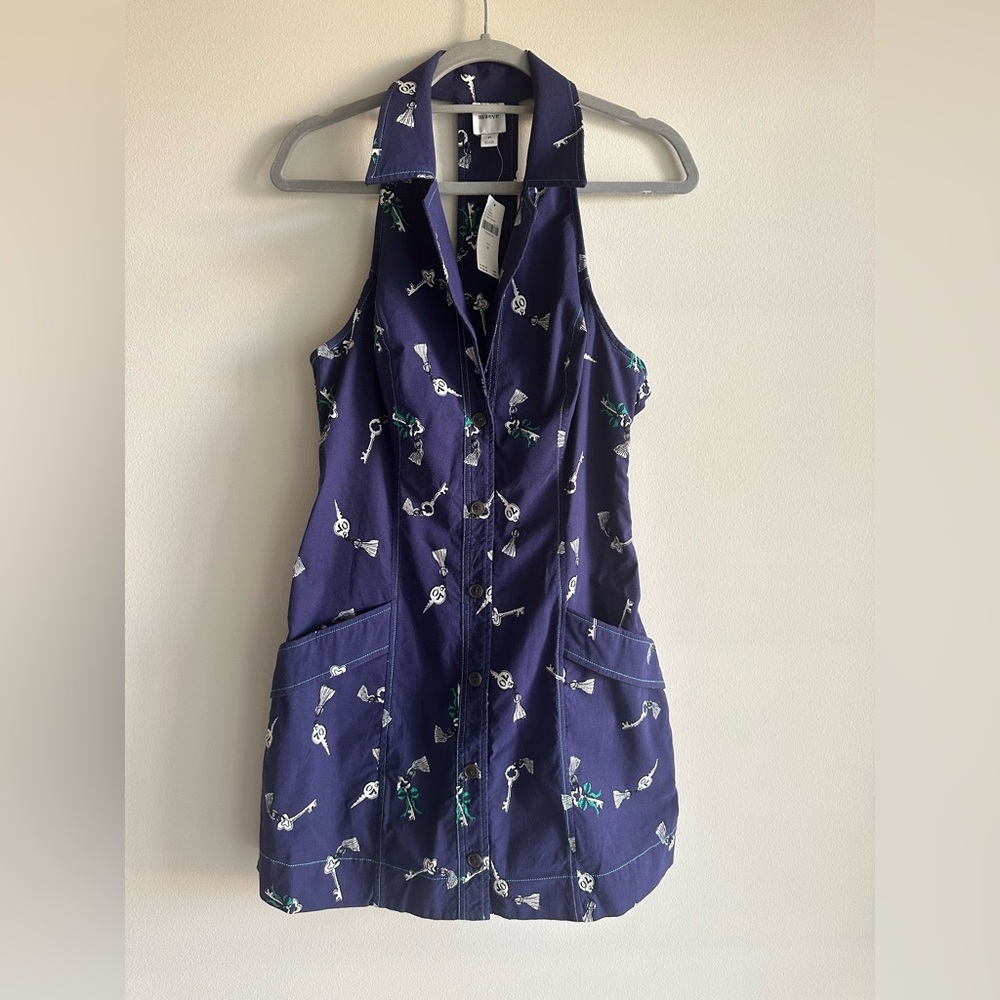 Anthropologie Amelia Collared Mini Dress by Maeve Mini Collared Key Print Size M - Picture 2 of 8
